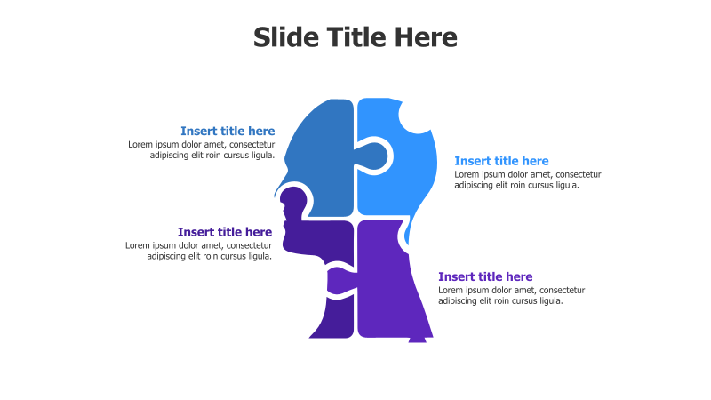 4-Part Human Head Puzzle Infographic