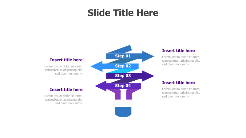 4-Step Arrow Bulb Infographic