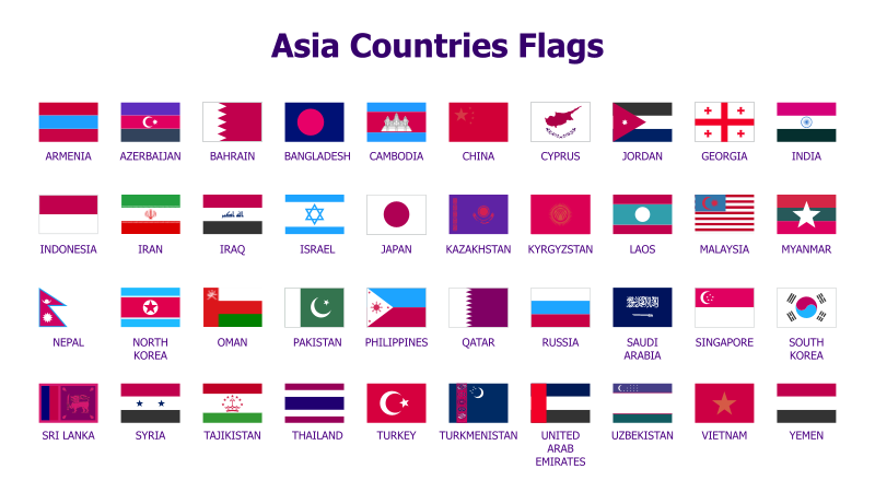 Asia Countries Flags
