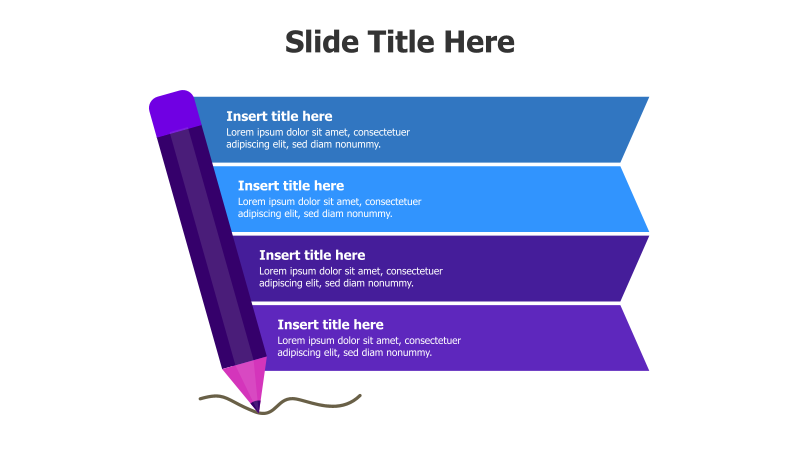 4-Step List with Pencil Infographic