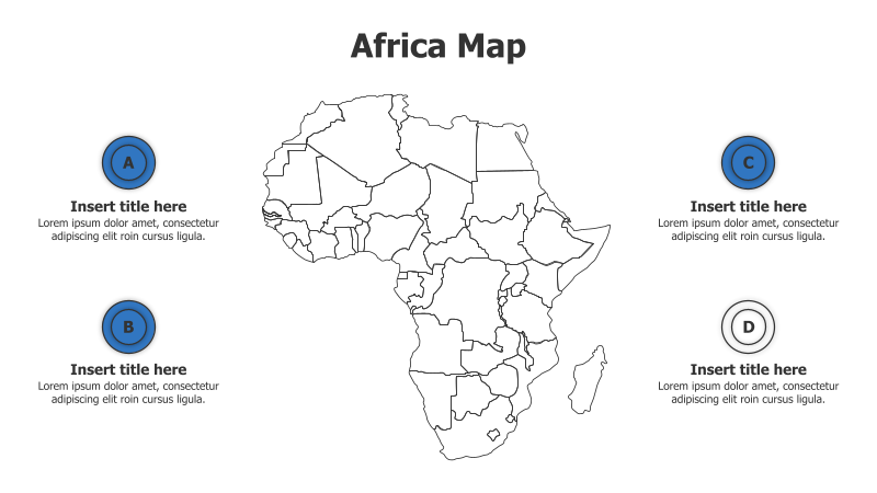 4 Points Outline Africa Map Infographic