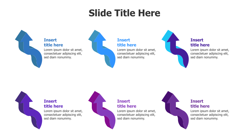 6-Point 3D Curved Arrow Infographic