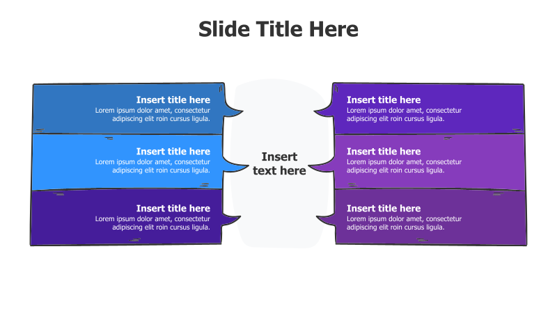 6-Point Branching Speech Bubble Infographic
