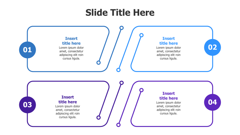 4-Step Circular Process with Tech Shapes