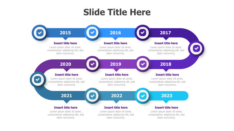 9-Point Wavy Timeline