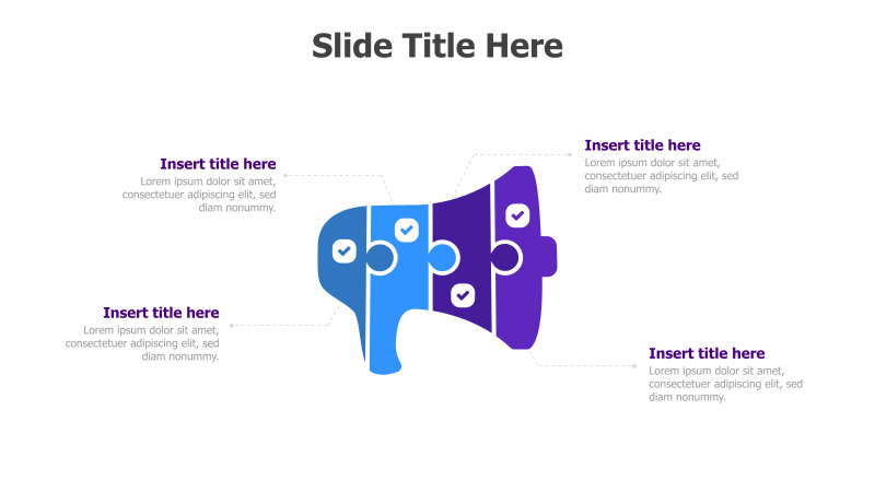 4-Part Megaphone Puzzle with Checkmarks