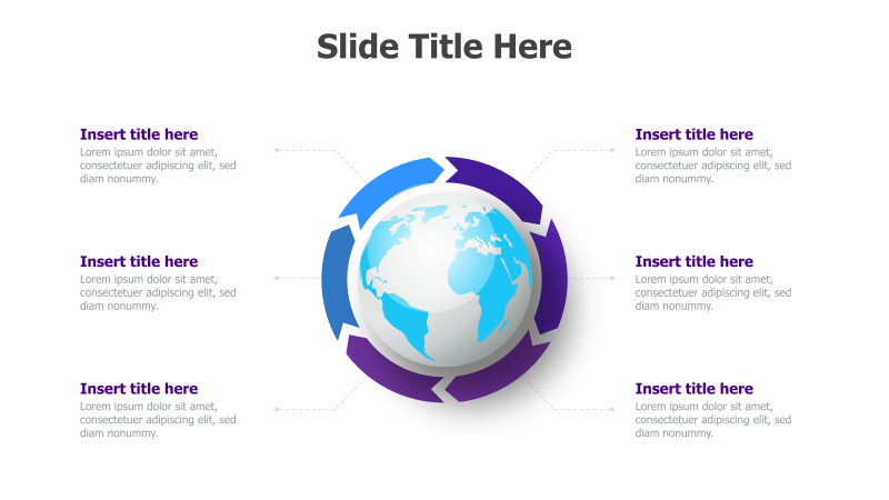 6 Points Around a Globe Infographic