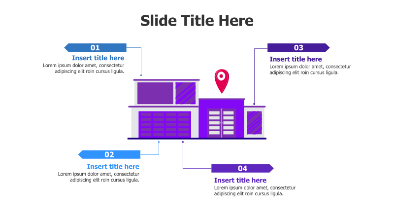 4 Points Building with Location Pin Infographic