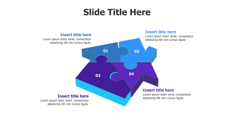 4-Point 3D Puzzle Infographic