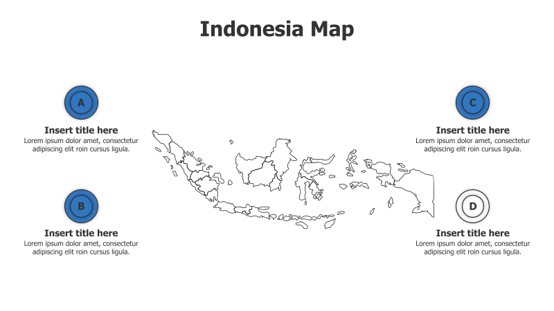4-Point Outline Indonesia Map Infographic