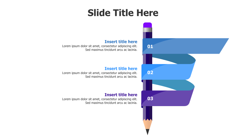 3 Points Ribbon Around Pencil