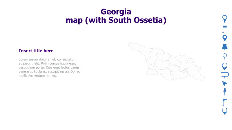 Georgia Map with South Ossetia