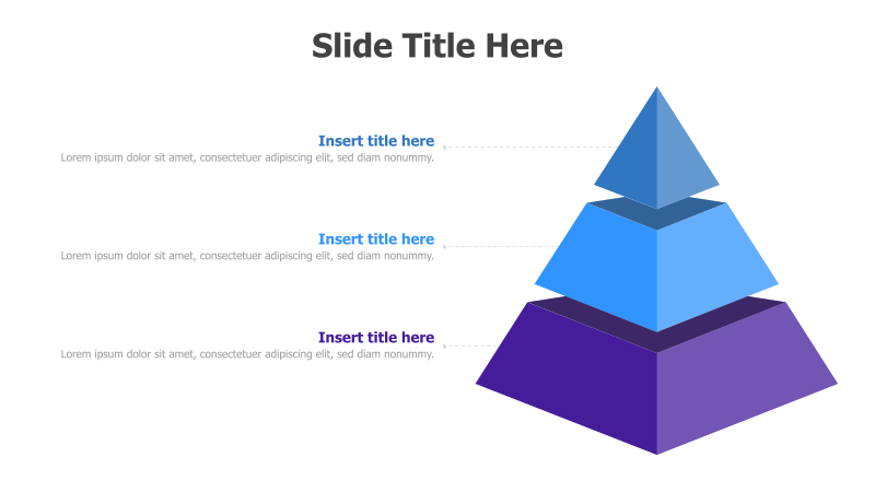 3-Level 3D Pyramid Diagram