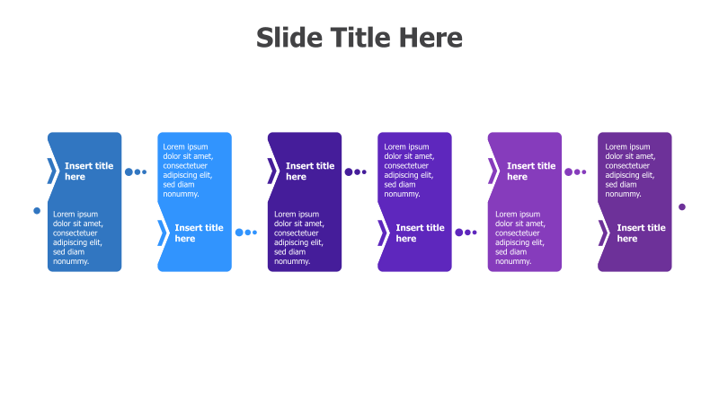 6-Point 3D Timeline with Rectangular Blocks
