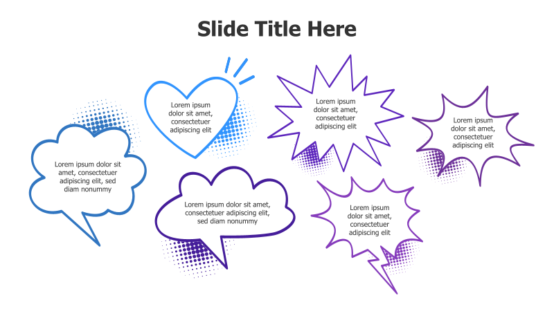 6 Cartoonish Speech Bubble Infographic