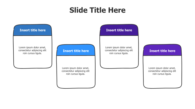 4 Points Colored Titles with Doodle Blocks