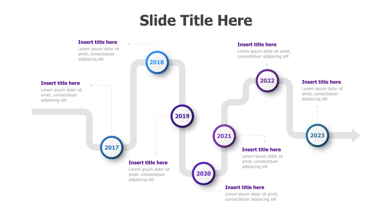 7-Point Timeline with Circular Nodes