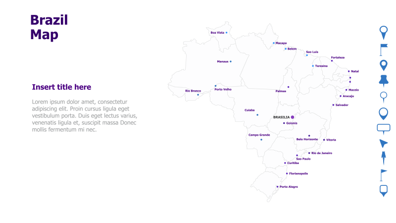 Brazil Map with City Markers