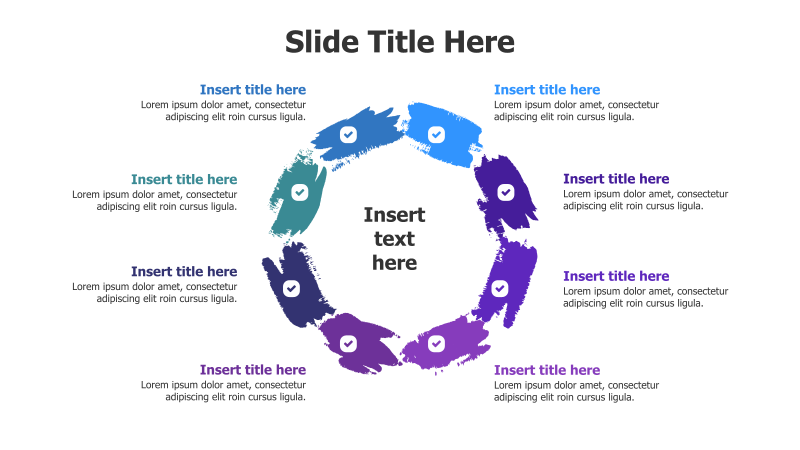 8-Step Circular Infographic with Scratchy Effect
