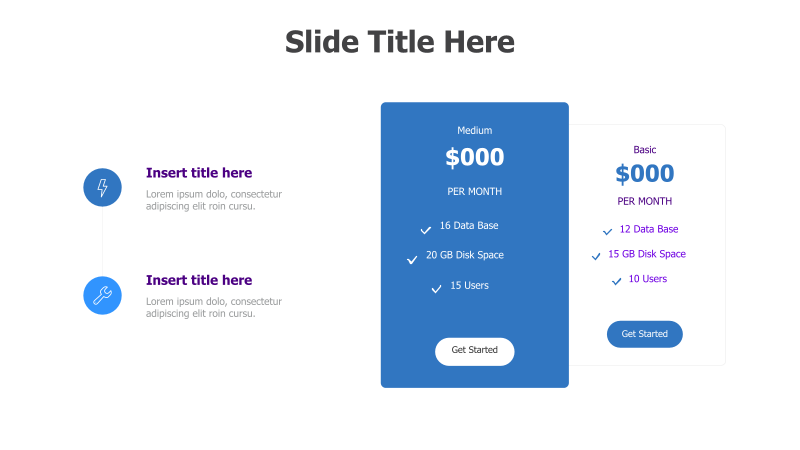 3-Column Pricing Plan Comparison
