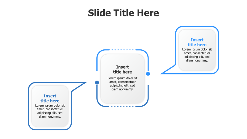 3-Point Colored Outlined Speech Bubbles