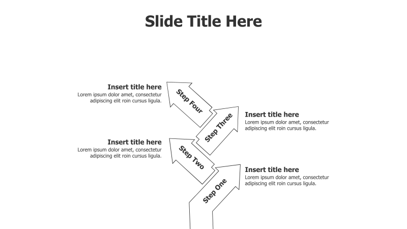 4-Step Outline Arrows Infographic
