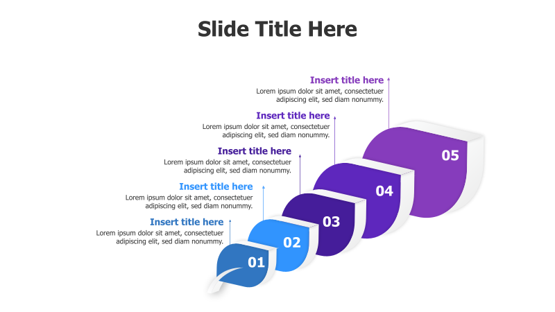 5-Step Growing Leaves Funnel Diagram