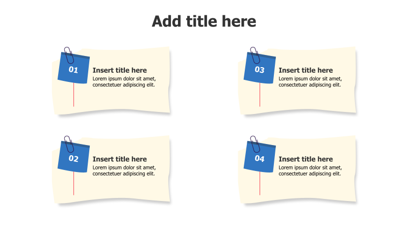 4 Sticky Notes with Squares