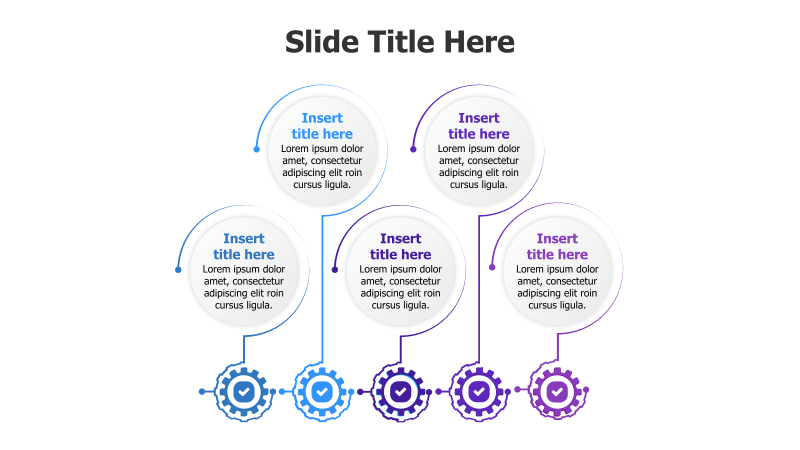 5-Step Timeline with Gear Infographic