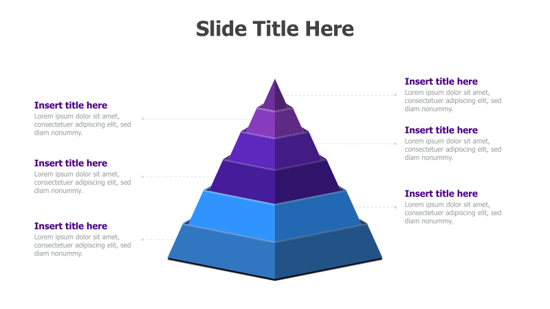 6-Level 3D Pyramid Diagram