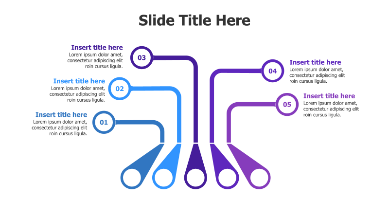 5-Step Diverging Lines Infographic