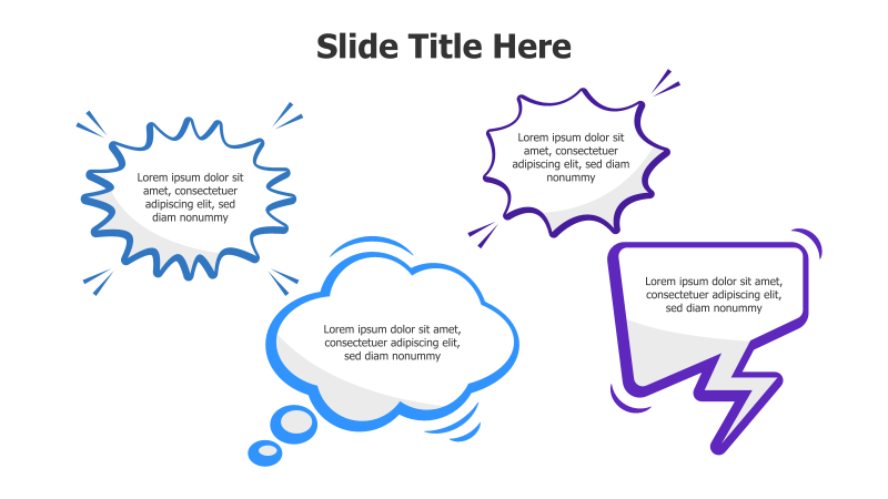 4 Cartoonish Speech Bubbles Infographic