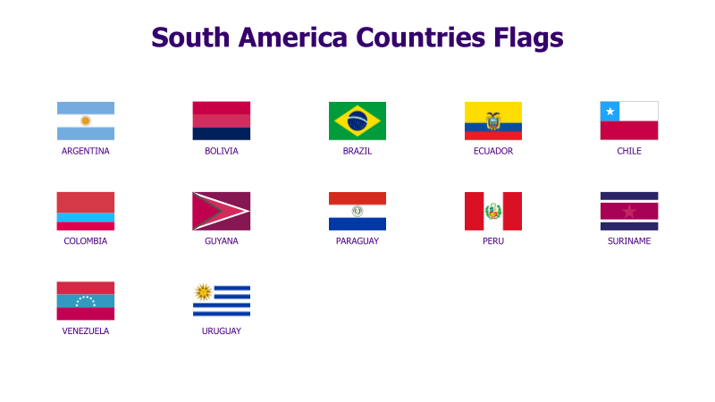 South America Flags Grid