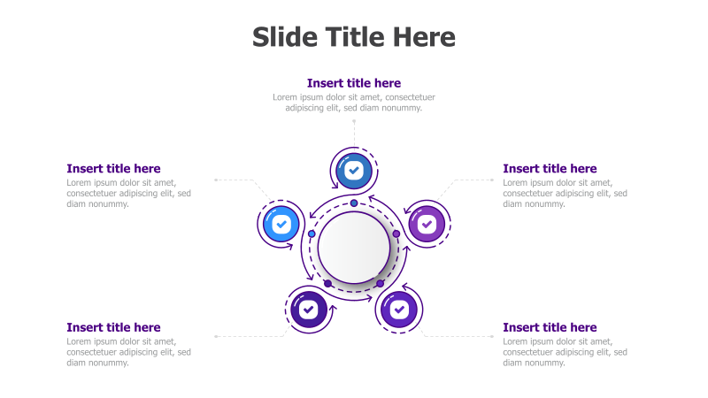 5-Point Circular Process with Checkmarks