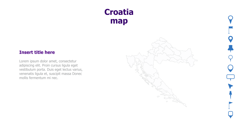 Croatia Map with Text Placeholder