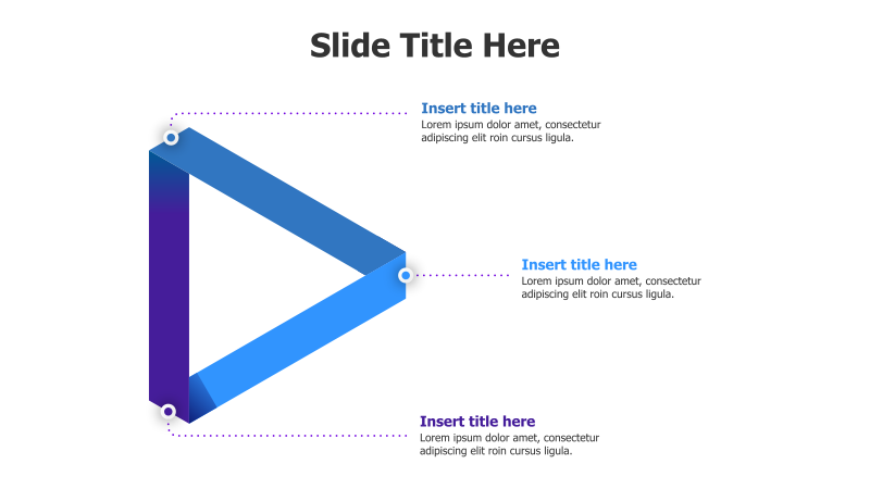 3-Point 3D Twisted Triangle Infographic