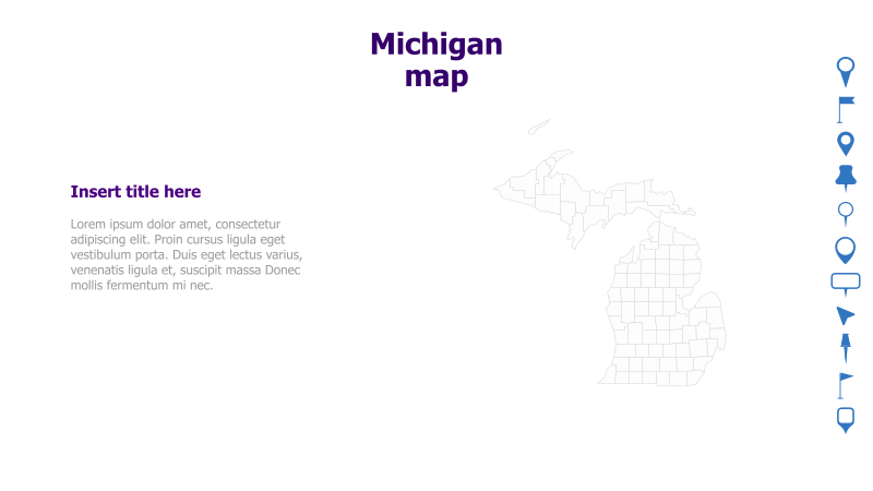 Michigan Map with Text Placeholder