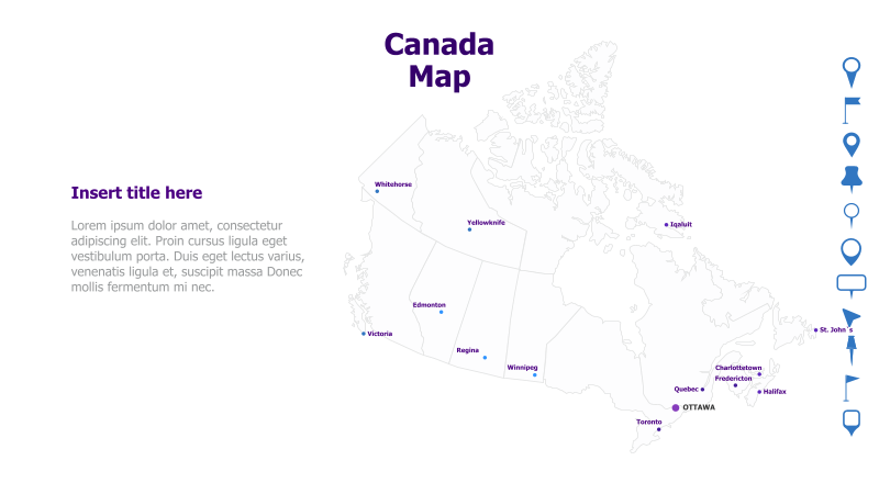 Canada Map with City Markers