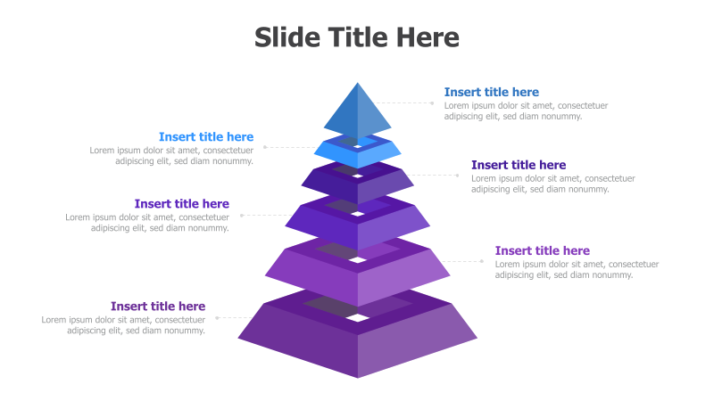 6-Level 3D Pyramid Diagram
