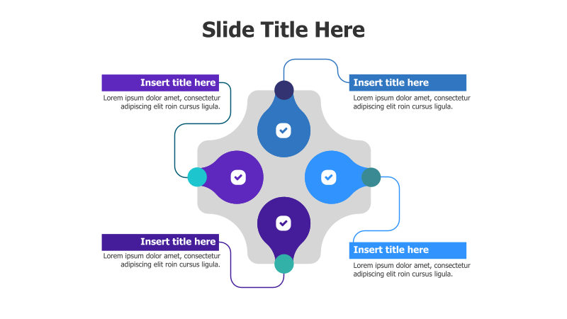 4-Point Connected Bulb Infographic
