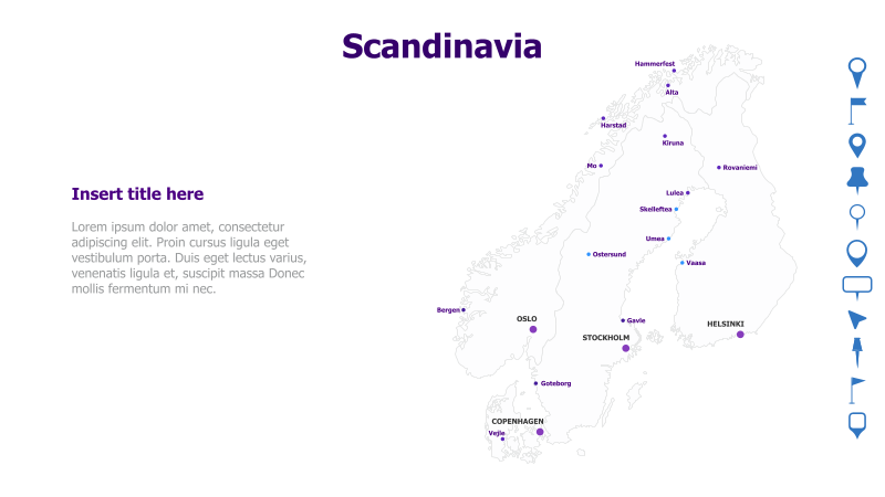 Scandinavia Map with Text Placeholder