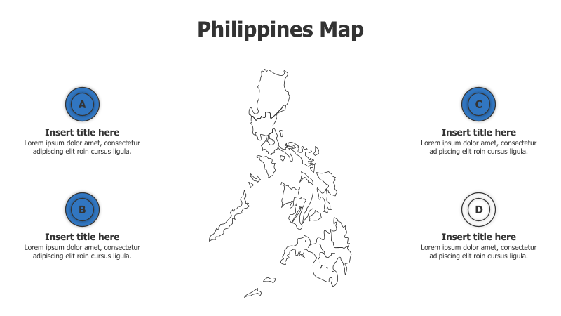 4 Points Outline Philippines Map Infographic