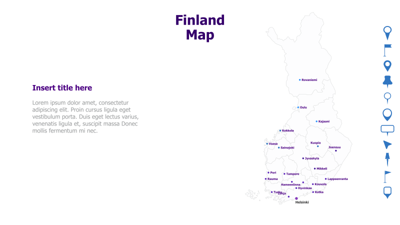 Finland Map with City Markers