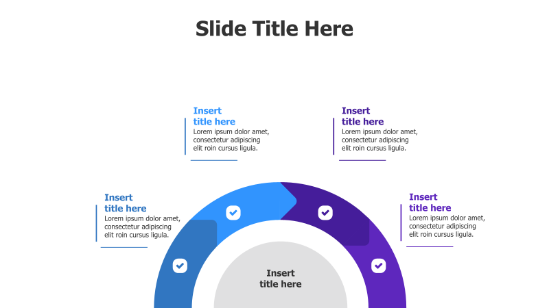 4-Point Half-Circle Branching Infographic