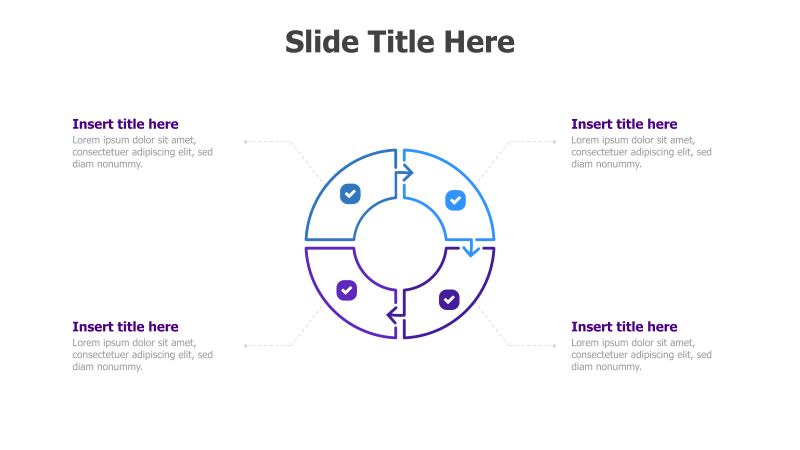 4-Step Circular Process with Arrows