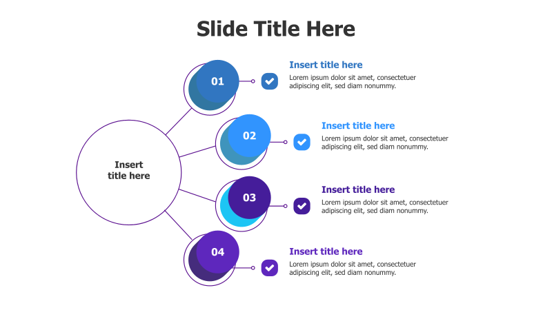 4-Point Branching Circle Infographic