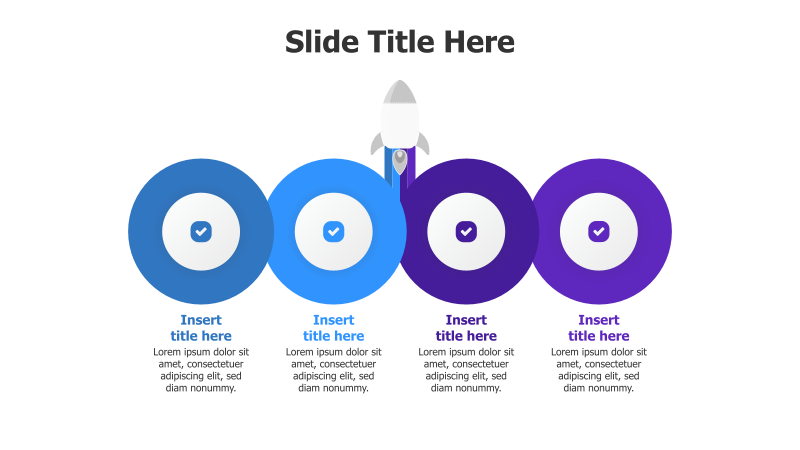 4-Step Process with Rocket Infographic