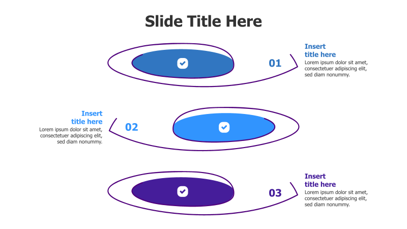 3-Step Curved Process with Icons