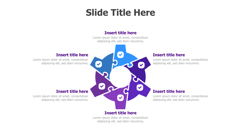 6-Part Circular Puzzle Diagram