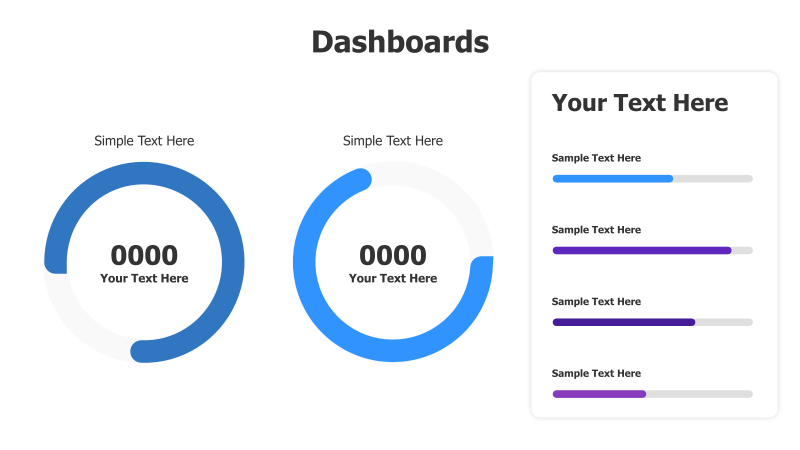 Colored Circular and Flat Indicators Dashboard